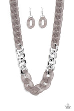 Load image into Gallery viewer, CURB YOUR ENTHUSIASM - SILVER ACRYLIC LINK NECKLACE - PAPARAZZI
