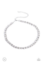 Load image into Gallery viewer, CLASSY COUTURE - WHITE PEARL AND GEM SILVER CHOKER NECKLACE - PAPARAZZI - LIFE OF THE PARTY JUNE 2023

