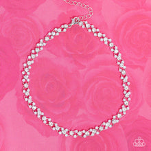 Load image into Gallery viewer, CLASSY COUTURE - WHITE PEARL AND GEM SILVER CHOKER NECKLACE - PAPARAZZI - LIFE OF THE PARTY JUNE 2023
