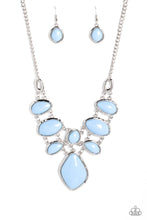 Load image into Gallery viewer, DREAMILY DECKED OUT - BLUE BEAD SILVER SHORT NECKLACE - PAPARAZZI
