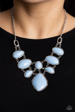 Load image into Gallery viewer, DREAMILY DECKED OUT - BLUE BEAD SILVER SHORT NECKLACE - PAPARAZZI
