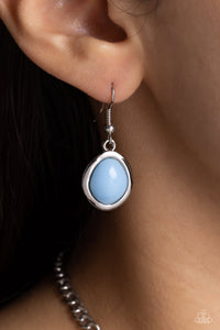 DREAMILY DECKED OUT - BLUE BEAD SILVER SHORT NECKLACE - PAPARAZZI