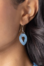 Load image into Gallery viewer, CURB YOUR ENTHUSIASM - BLUE ACRYLIC SILVER LINK NECKLACE - PAPARAZZI

