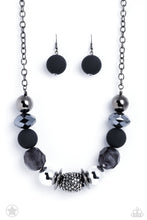 Load image into Gallery viewer, A WARM WELCOME - BLACK GUNMETAL CHUNKY BLOCKBUSTER SHORT NECKLACE - JUNE 2023 EXCLUSIVE - PAPARAZZI
