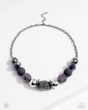 Load image into Gallery viewer, A WARM WELCOME - BLACK GUNMETAL CHUNKY BLOCKBUSTER SHORT NECKLACE - JUNE 2023 EXCLUSIVE - PAPARAZZI
