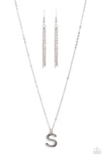 Load image into Gallery viewer, &quot;LEAVE YOUR INITIALS&quot; SILVER &quot;S&quot; NECKLACE &amp; EARRING SET
