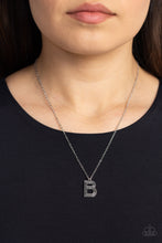 Load image into Gallery viewer, &quot;LEAVE YOUR INITIALS&quot; SILVER &quot;B&quot; NECKLACE &amp; EARRING SET
