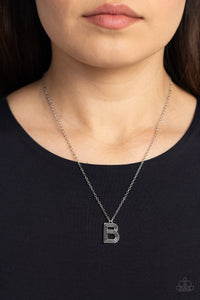"LEAVE YOUR INITIALS" SILVER "B" NECKLACE & EARRING SET
