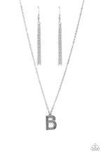 Load image into Gallery viewer, &quot;LEAVE YOUR INITIALS&quot; SILVER &quot;B&quot; NECKLACE &amp; EARRING SET
