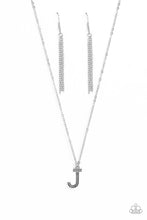 Load image into Gallery viewer, &quot;LEAVE YOUR INITIALS&quot; SILVER &quot;J&quot; NECKLACE &amp; EARRING SET
