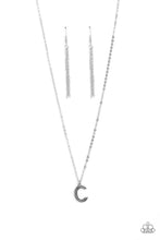 Load image into Gallery viewer, &quot;LEAVE YOUR INITIALS&quot; SILVER &quot;C&quot; NECKLACE &amp; EARRING SET

