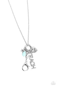 "SCHOOL TEACHER" BLUE LANYARD NECKLACE & EARRING SET