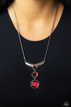 Load image into Gallery viewer, ALLURING ANDANTE - RED GEM SILVER SHORT NECKLACE - PAPARAZZI
