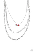 Load image into Gallery viewer, Colorful Cadet - Red White and Blue Silver Layered Short Necklace
