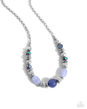 Load image into Gallery viewer, &quot;REFINED REDUX&quot; BLUE NECKLACE &amp; EARRING SET
