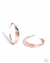Load image into Gallery viewer, Layover Leader - Rose Gold Hoop Earrings
