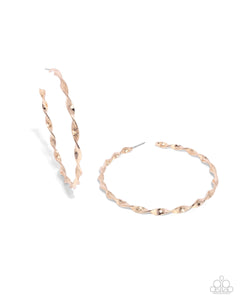 Steady Spirals - Gold Twisted Hoop Earrings