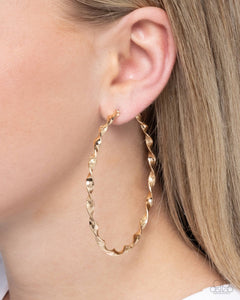 Steady Spirals - Gold Twisted Hoop Earrings