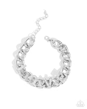 Load image into Gallery viewer, Lovely Legacy - White Rhinestone LOVE Silver Link Bracelet
