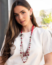 Load image into Gallery viewer, Red Ribbon Silver Long Necklace - 2024 Blockbuster Exclusive
