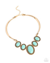 Load image into Gallery viewer, River Ride - Gold Turquoise Stone Short Necklace - 2024 Blockbuster Exclusive
