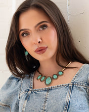 Load image into Gallery viewer, River Ride - Gold Turquoise Stone Short Necklace - 2024 Blockbuster Exclusive
