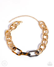 Load image into Gallery viewer, Uniquely Upmarket - Gold Chain Animal Print Acrylic Link Choker Necklace
