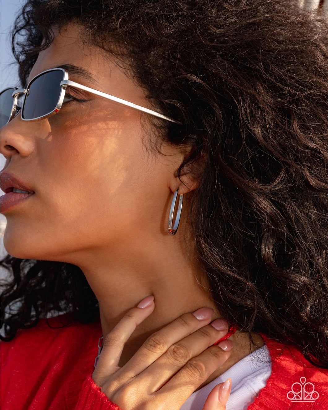 Now or LEISURE - Silver Oval Hinge Hoop Earrings