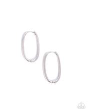 Load image into Gallery viewer, Now or LEISURE - Silver Oval Hinge Hoop Earrings
