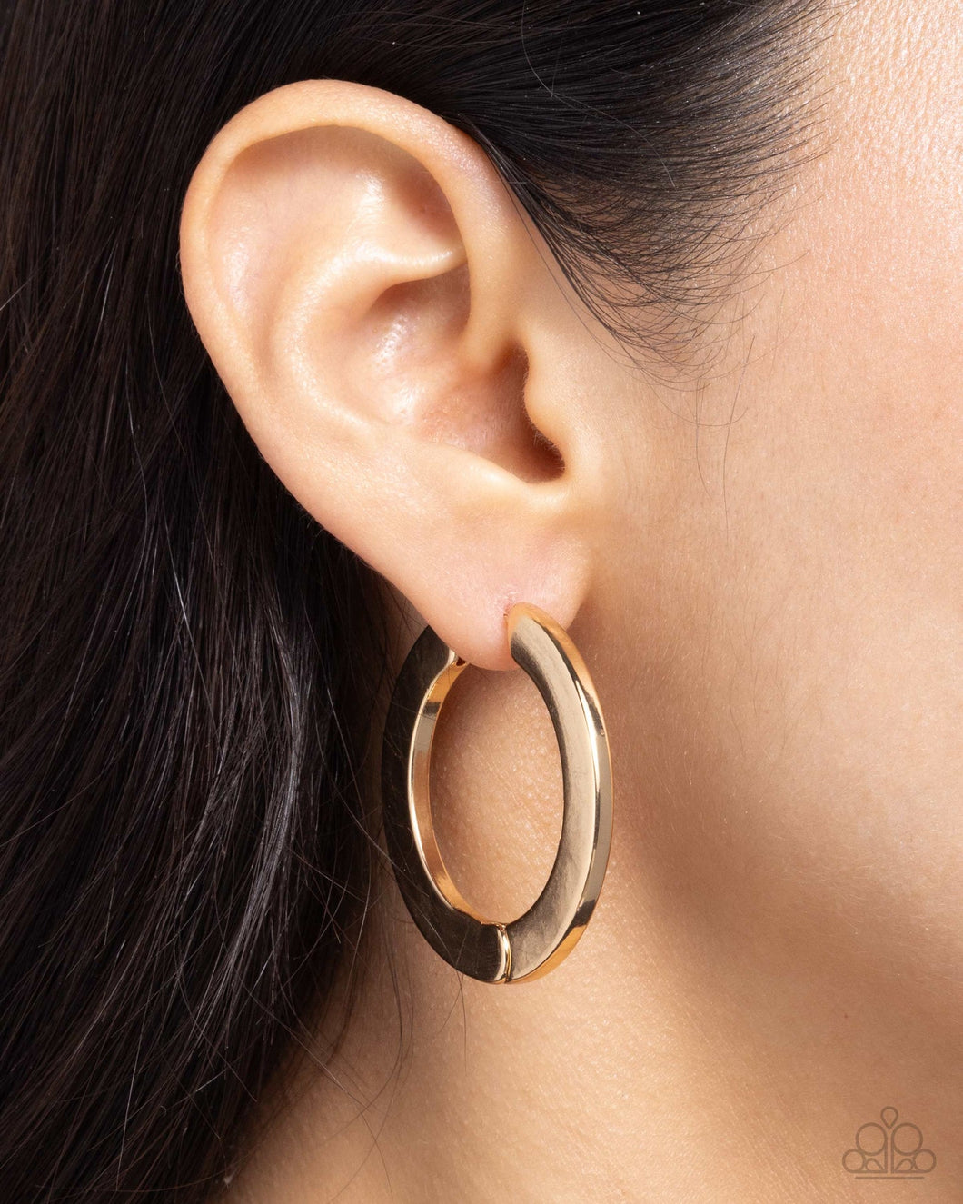 Circling Chariot - Gold Hinge Hoop Earrings