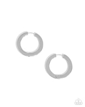 Load image into Gallery viewer, Circling Chariot - Silver Flat Hinge Hoop Earrings

