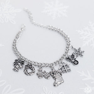 Christmas Classics Silver Charm Clasp Bracelet