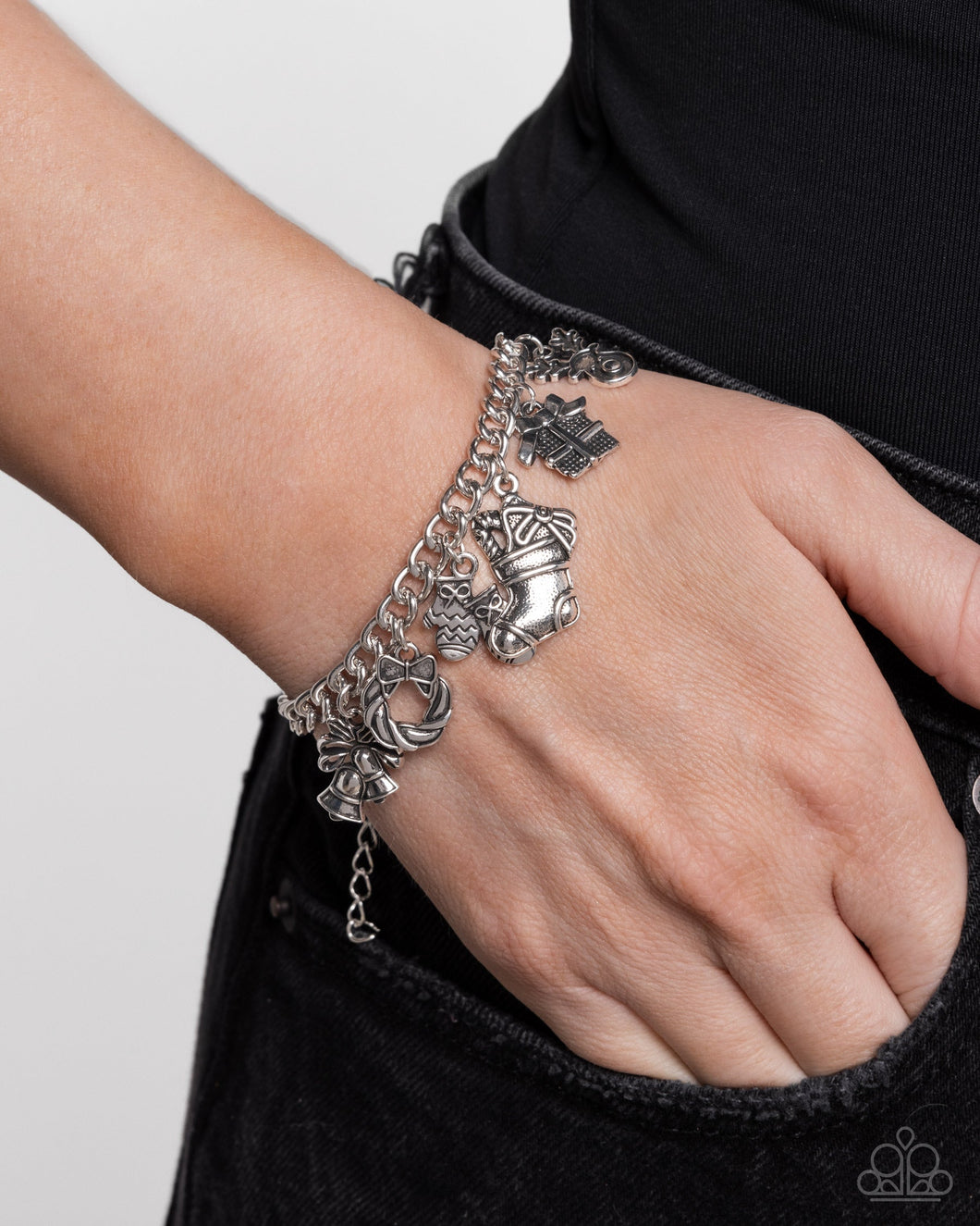 Christmas Classics Silver Charm Clasp Bracelet