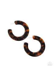Load image into Gallery viewer, Spotted Scoop - Brown Acrylic Tortoise Shell Hoop Earrings
