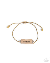 Load image into Gallery viewer, Confession of Faith - Gold FAITH Affirmation Slide Bracelet
