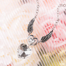 Load image into Gallery viewer, Customer Satisfaction - White Heart Gem Silver Wing Short Necklace
