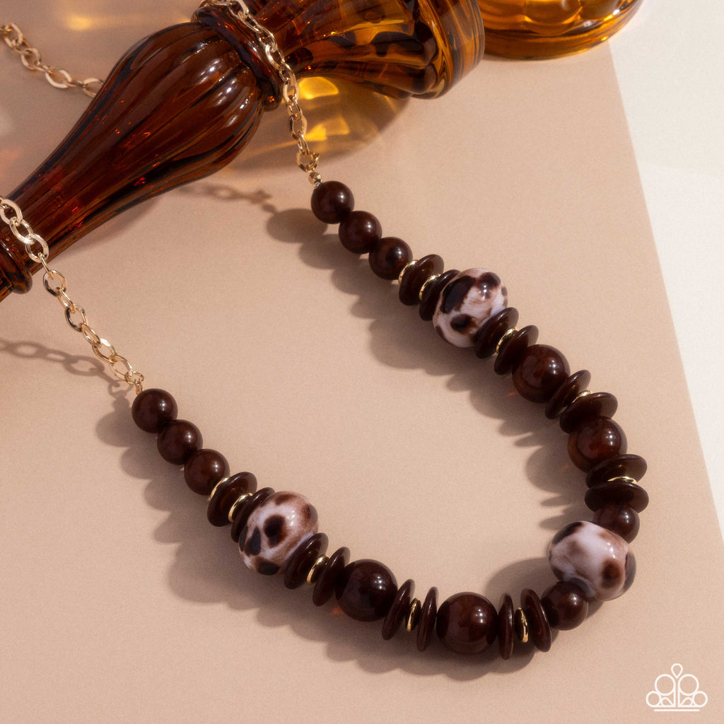 Paparazzi Cheetah Club - Brown Necklace
