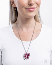 Load image into Gallery viewer, Four Leaf Fashion - Pink Gem Iridescent Clover Silver Short Necklace - Mandy&#39;s Exclusive Encore Bring Back

