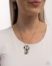 Load image into Gallery viewer, Confidence in Him - Blue Silver Scripture Affirmation Blessed Short Necklace
