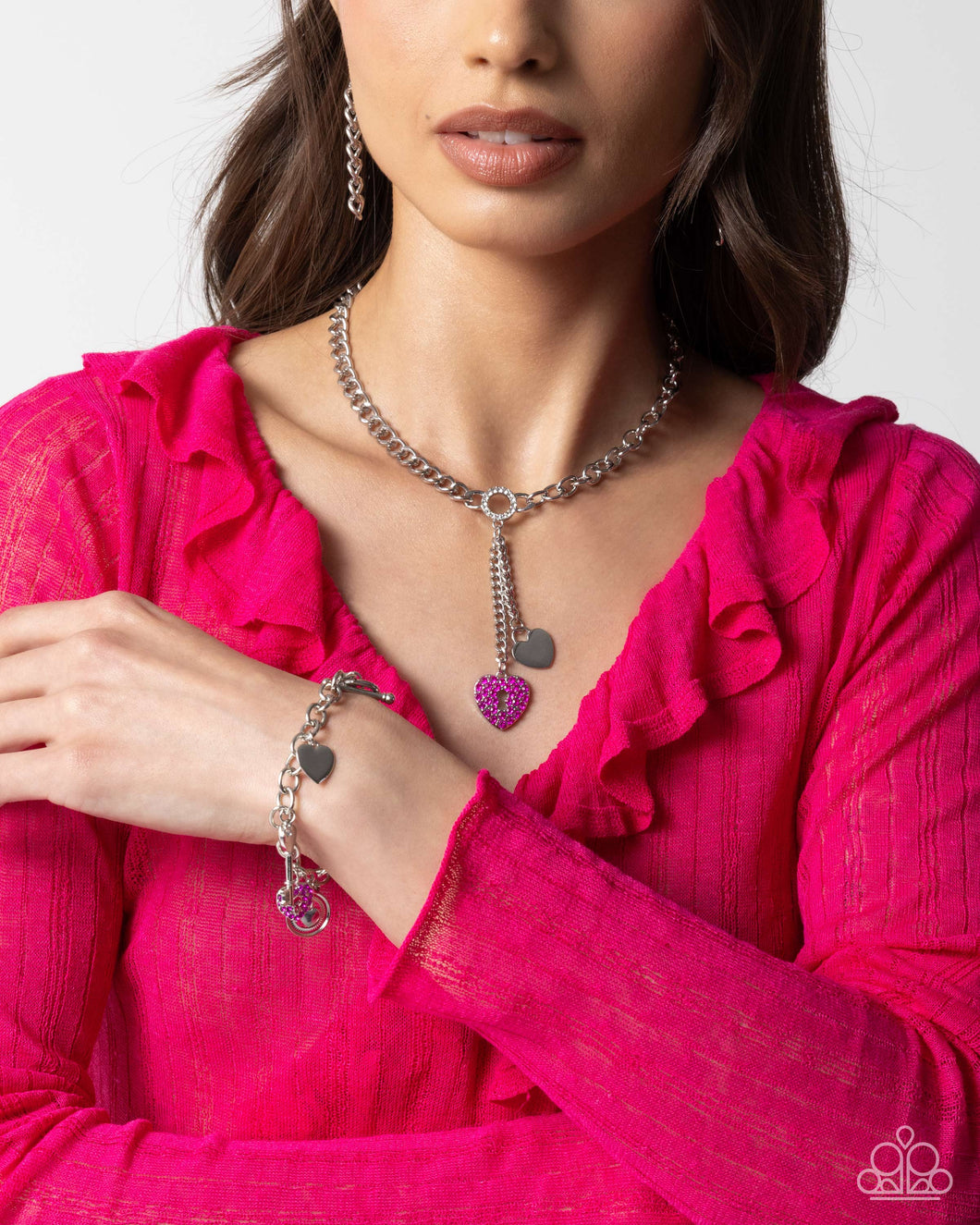 Momentary Bliss - Pink Necklce & Momentary Balance - Pink Bracelet Complete Look