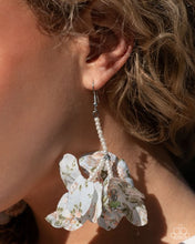 Load image into Gallery viewer, Flourishing Fantasia - Blue Floral Fabric Earrings - EMP 2025 Week 1 Exclusive - Paparazzi

