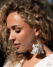 Load image into Gallery viewer, Flourishing Fantasia - Blue Floral Fabric Earrings - EMP 2025 Week 1 Exclusive - Paparazzi

