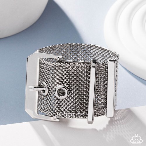Defiant Display - Silver Mesh Buckle Belt Bracelet - EMP 2025 Week 1 Exclusive