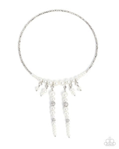 Darling Decade - White Pearl Rhinestone Silver Collar Necklace - 2025 EMP Exclusive Week 2