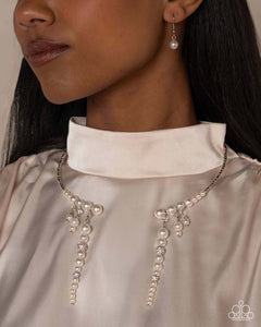 Darling Decade - White Pearl Rhinestone Silver Collar Necklace - 2025 EMP Exclusive Week 2