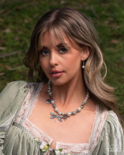 Load image into Gallery viewer, Dragonfly Delight - Multi Iridescent Bead White Pearl Silver Dragonfly Short Necklace - EMP 2025 Week 1 Exclusive
