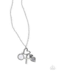Purely Blessed Silver Heart Cross Short Necklace