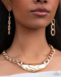 Peak of Pizzazz - Gold Chunky Gem Short Necklace - 2025 EMP Exclusive Week 2