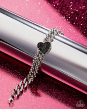 Load image into Gallery viewer, Humane Hearts - Black Rhinestone Silver Bracelet
