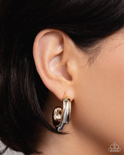 Load image into Gallery viewer, Metallic Multicolored - Multi Silver Gold Mixed Metal Hoop Earrings - Paparazzi - Life of the Party September 2025
